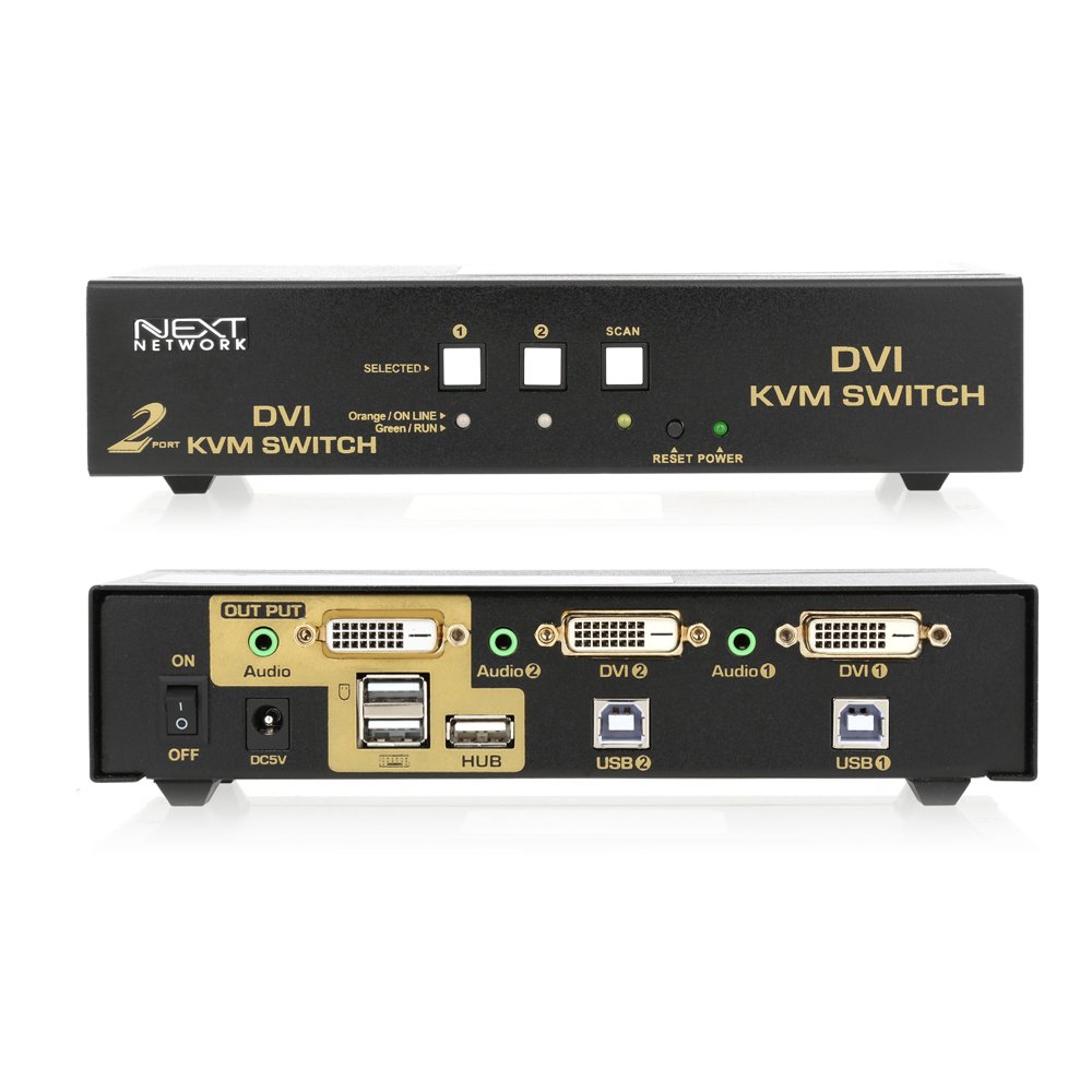 NEXT-7302KVM-DVI 1x2 USB DVI KVM 스위치 / DVI-D / USB(A-B)