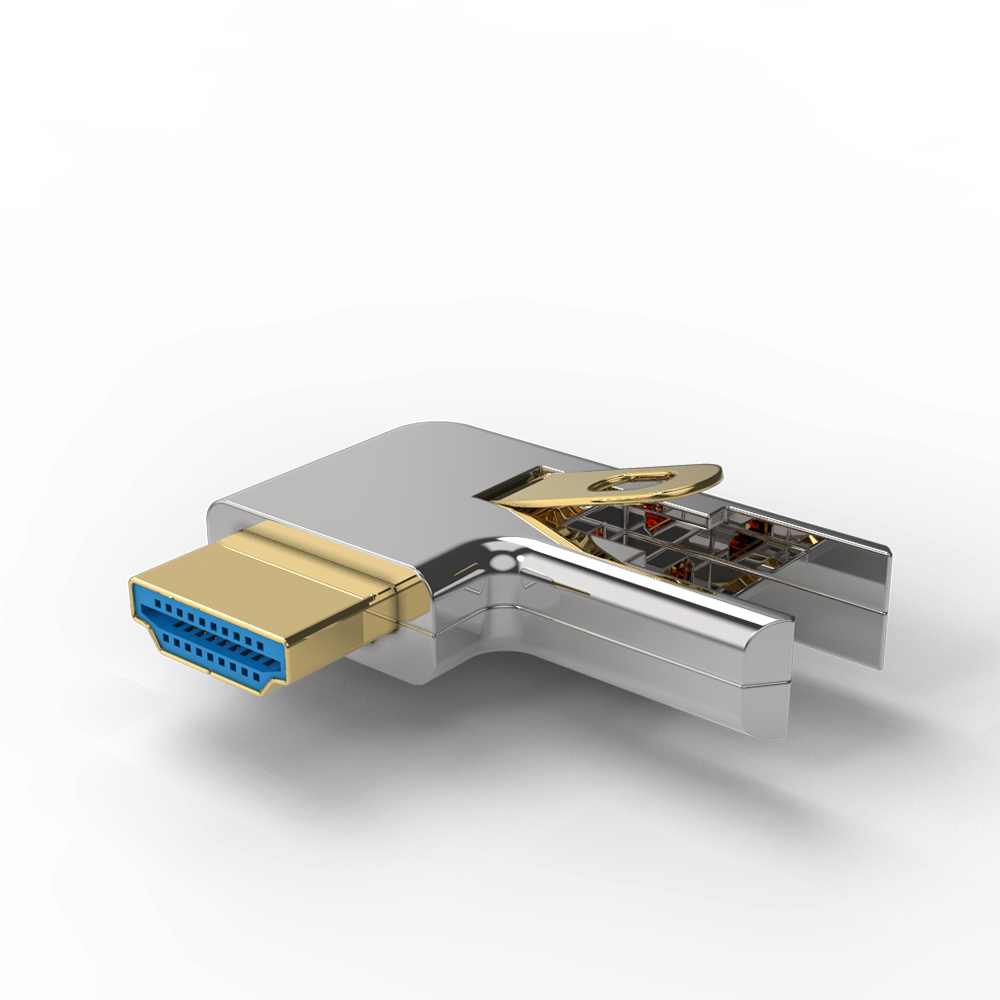 Micro HDMI to HDMI 좌로 꺾임형 젠더
