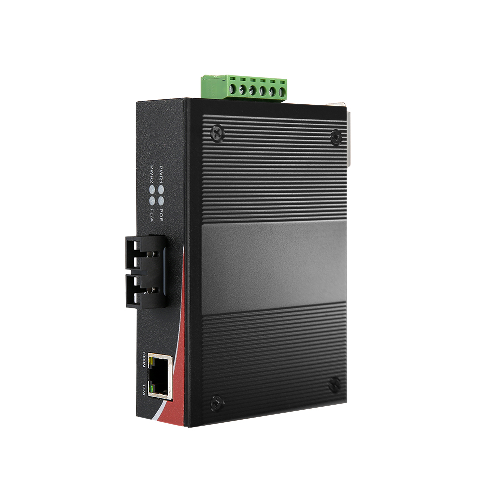 산업용 100Mbps POE 광미디어 컨버터-싱글모드