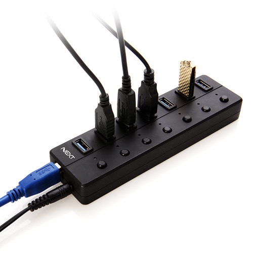 USB3.0 7포트 유전원허브(USB포트 개별 스위치적용 모델)