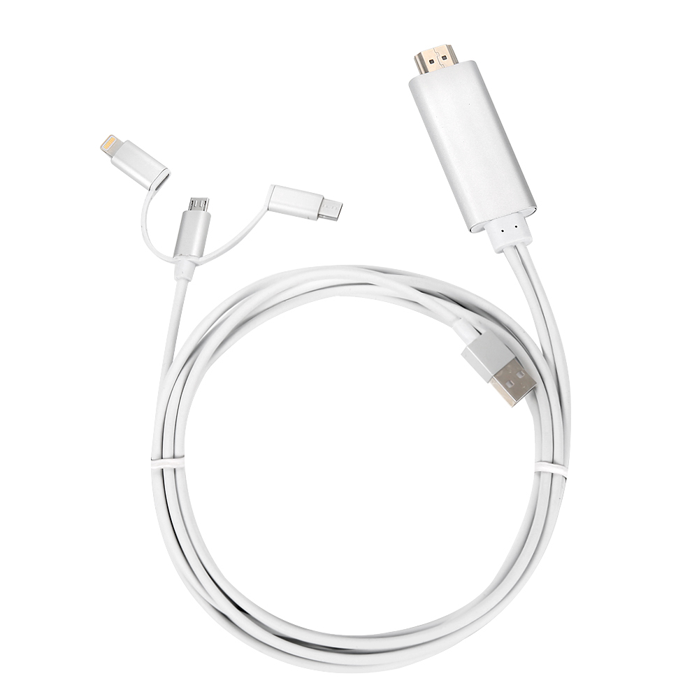 아이폰/스마트폰 to 3 in 1 HDMI 미러링케이블 2M