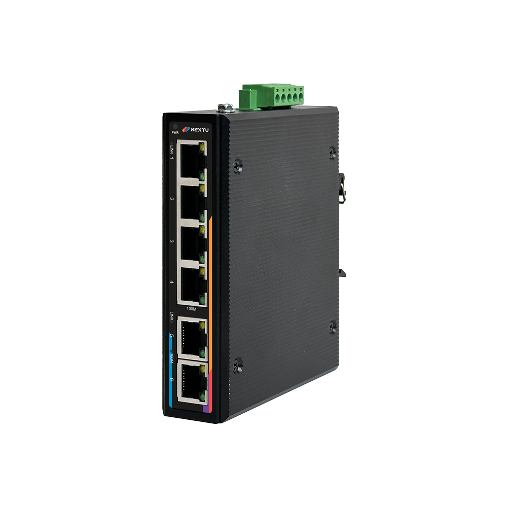 피오무 산업용 4포트 100M TP+ 100M 2TP POE 스위치허브 POE0924FDT