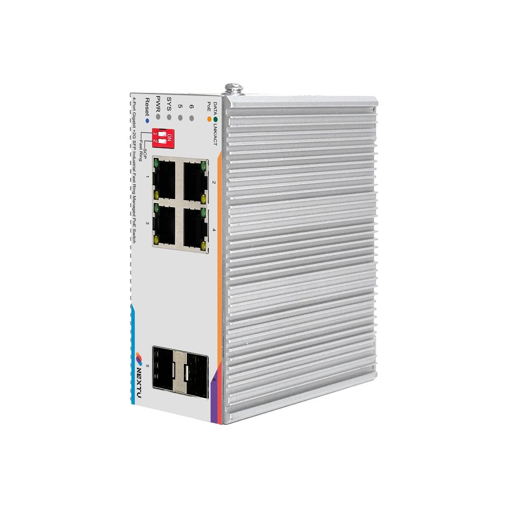 피어청 산업용 4포트 1G TP+ 1G 2SFP L2매니지드 POE 스위치허브 POE9724MDTL2