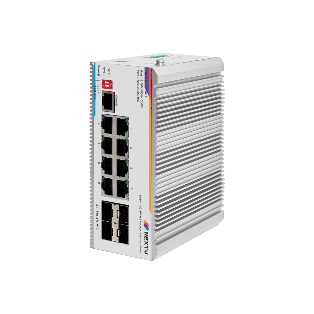 스요등 산업용 8포트 1G TP+ 10G 4SFP+ L3매니지드 이더넷 스위치허브 8748MDTL3-10G