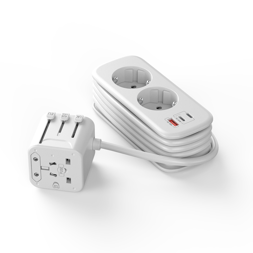 플러온 M1 올인원 해외 여행용 멀티탭 2구 일체형 고속충전기