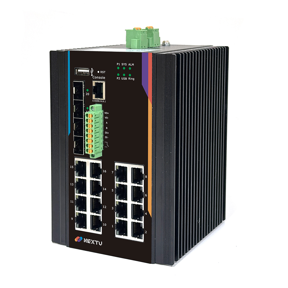 인루트 MX2 16포트 1G TP 10G 4SFP+ POE+ 370W L2 매니지드 산업용 스위치허브