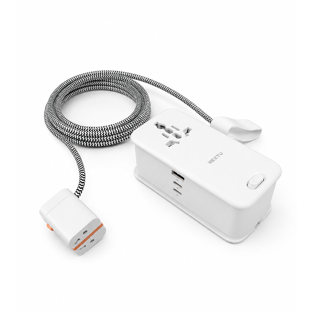 플러온 M4 해외 여행용 트래블 멀티 어댑터 AC 3구 확장형 USB PD고속충전기