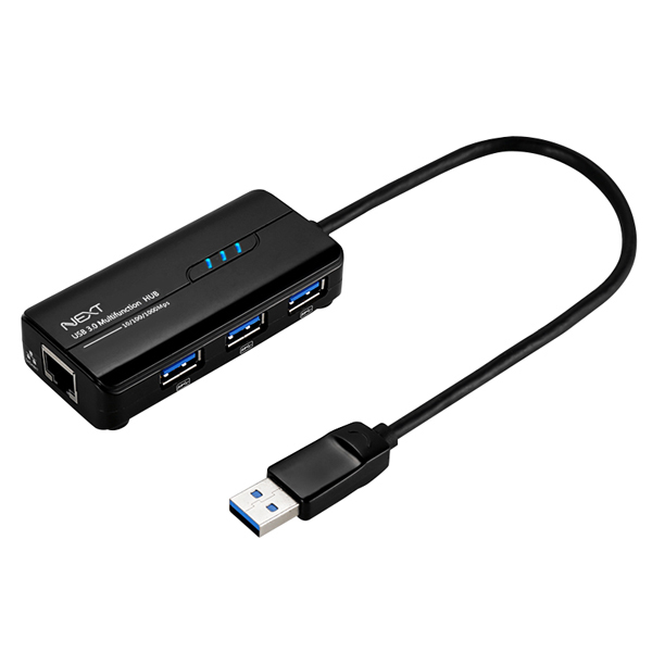USB3.0 3포트 허브+ RJ-45 LAN 포트 콤보