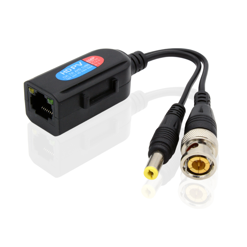 1채널 HD Passive 비디오+전원 발룬 송수신기 세트