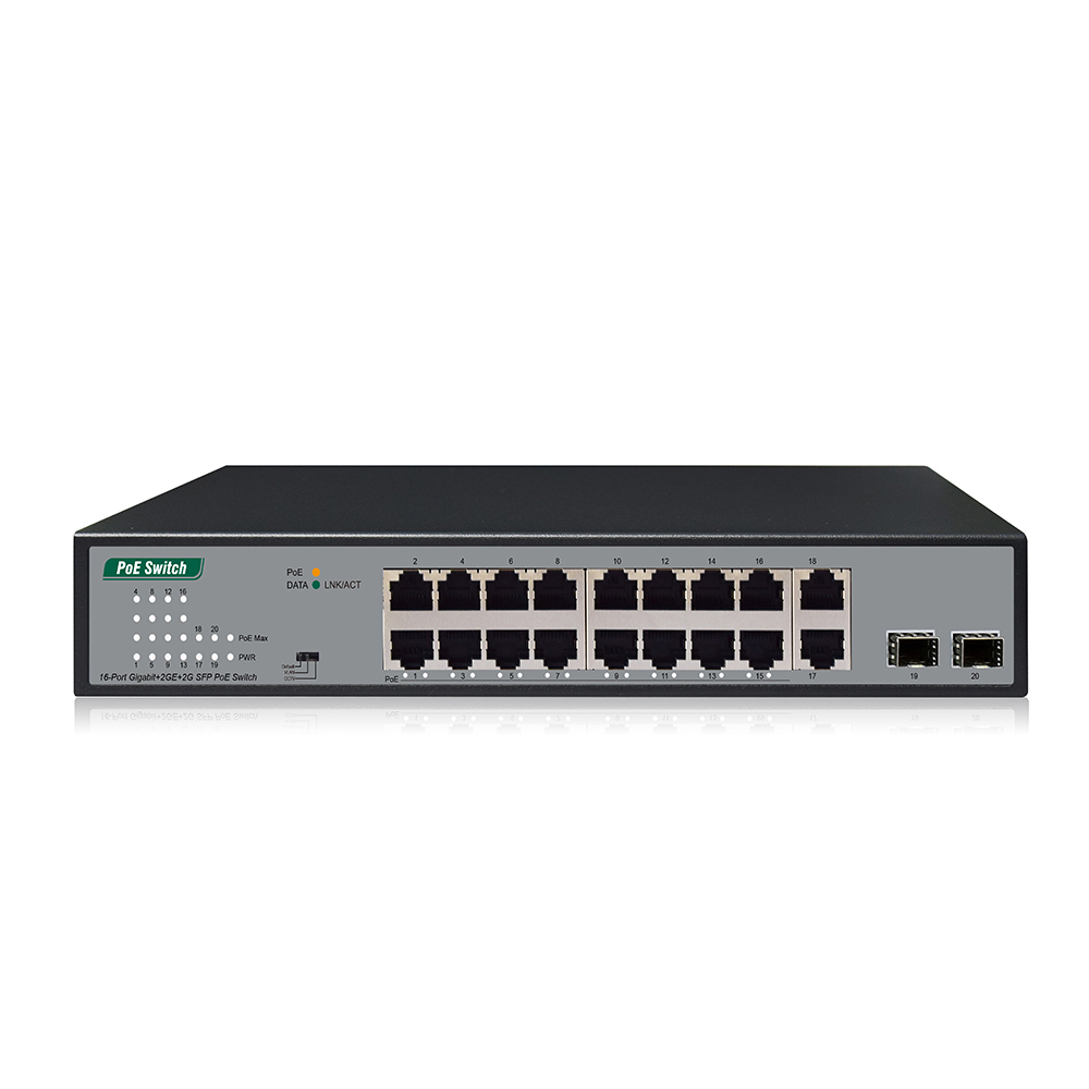16포트 10/100/1000Mbps POE+2TP 2SFP POE 스위치허브