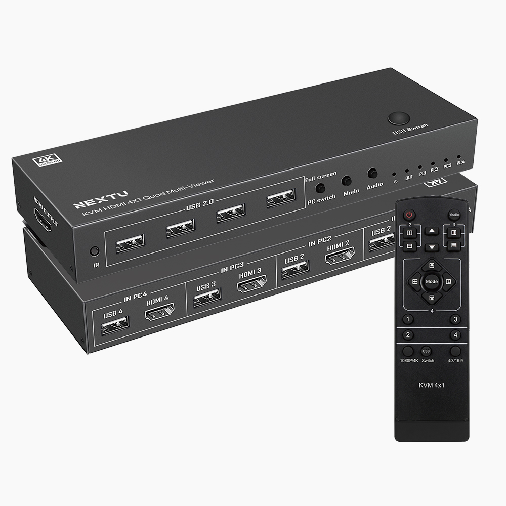 4:1 KVM 스위치 4x1 멀티뷰어 심리스